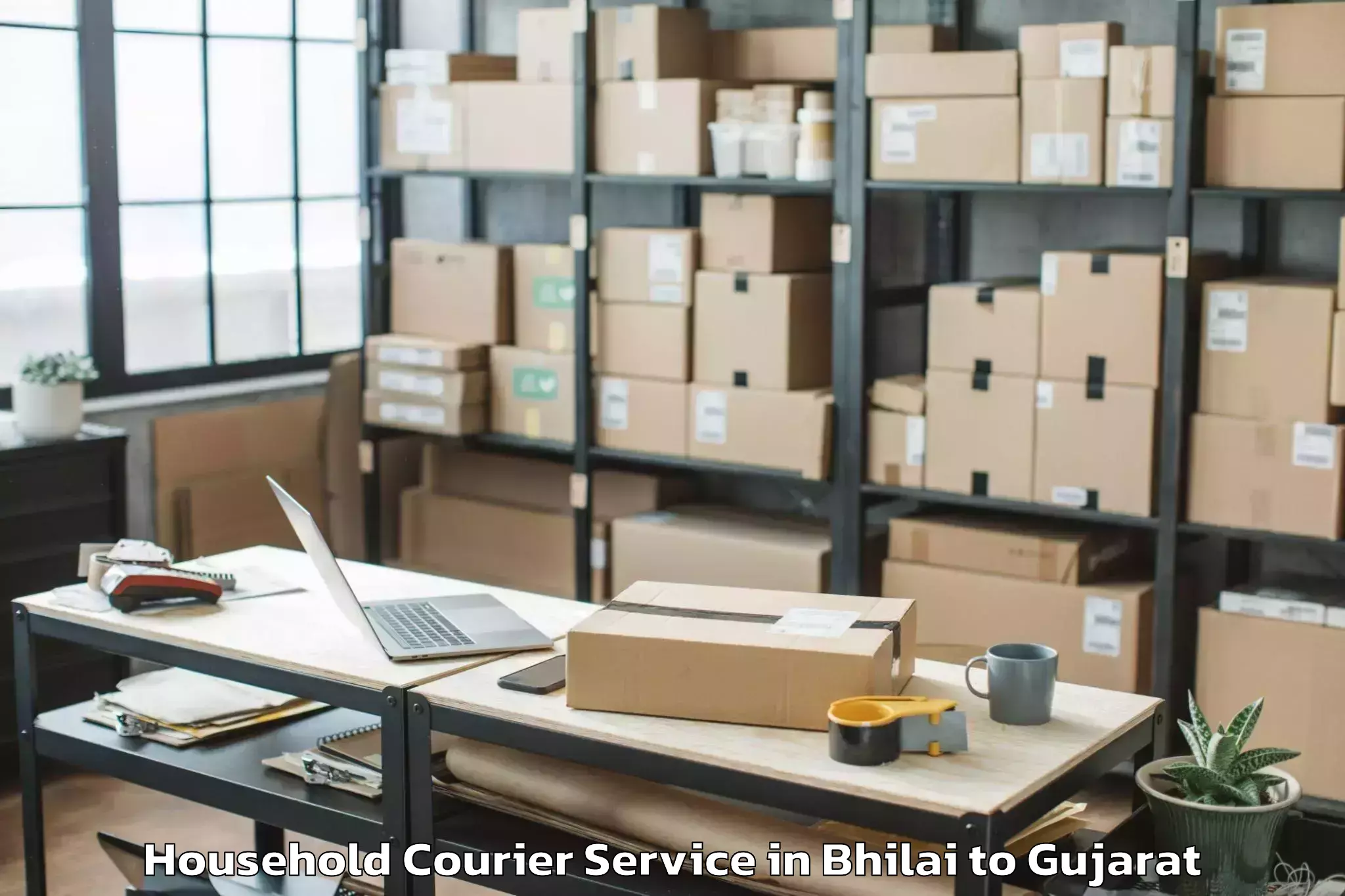 Top Bhilai to Porbandar Airport Pbd Household Courier Available